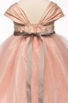 Ivory Poly Silk & Tulle Overlayed Empire Waist Dress with Cup Sleeves Ivory Poly Silk & Tulle Overlayed Empire Waist Dress with Cup Sleeves